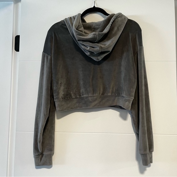 Rose & Vine | Velvet Crop Zip Up Hoodie - Picture 7 of 14